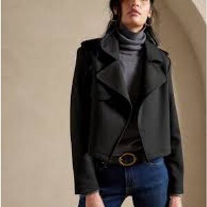 Women's Black Trench Jacket NWT Lg. Tall